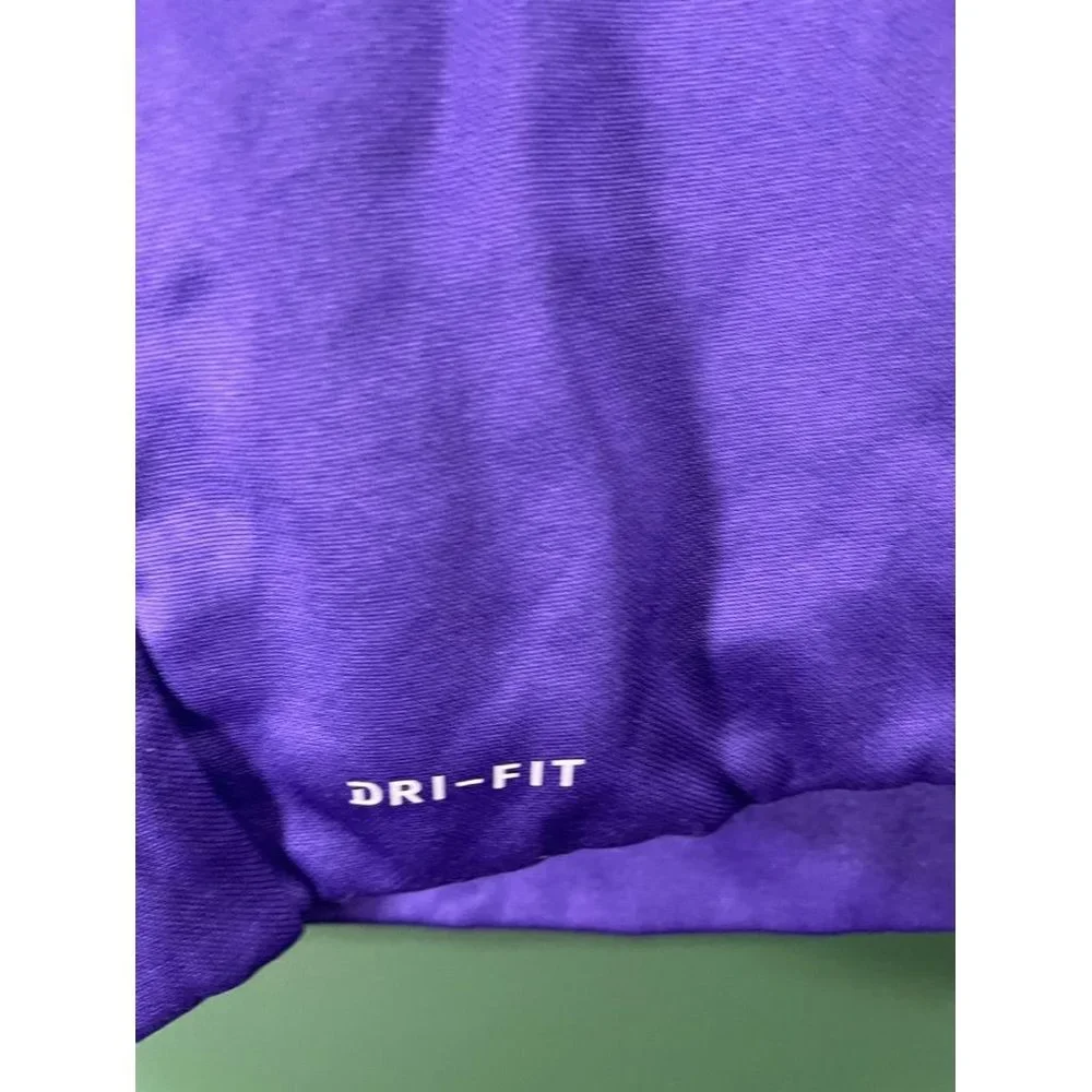 Nike Dri-Fit - Girl's Purple/Pink Logo Long Sleeve Hoodie - Size L - Picture 3 of 5
